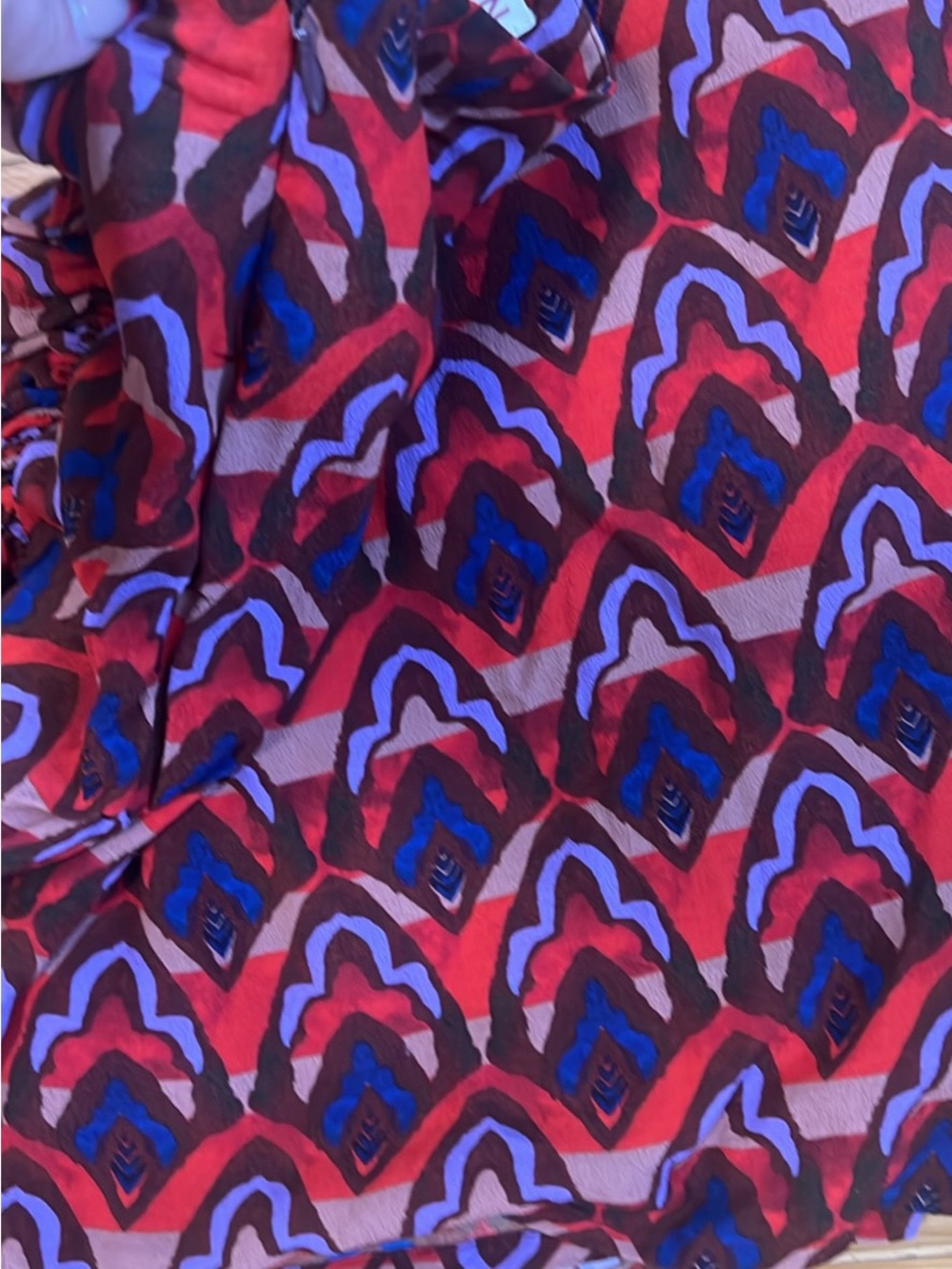 dolan Red Multi-Color Patterned Ruffled Mini Skirt - Picture 6 of 6